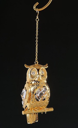Owl figurine ornament 24kt - -,